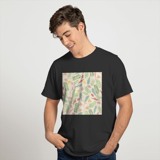 Flowers Green Leaves Floral Garden Spring Vibes T-shirt