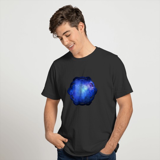 Blue Cosmos Space Flower Of Life Mandala T Shirts