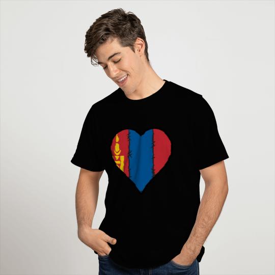 Mongolia Heart Mongolian Flag T Shirts