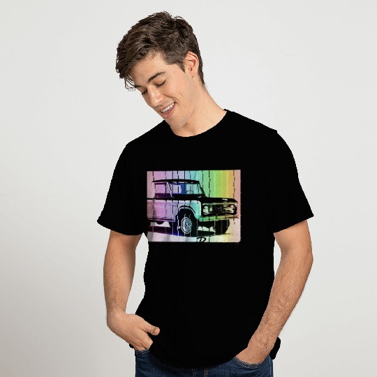 Ford Bronco Retro Rainbow T Shirts