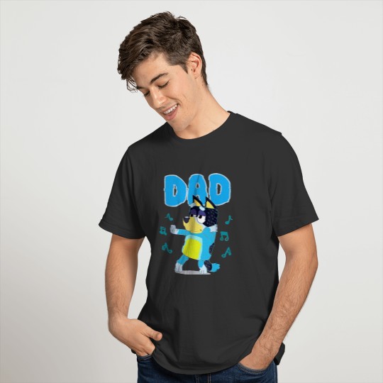 Dad Dog Cartoon Dog Lovers Family Birthday T-shirt