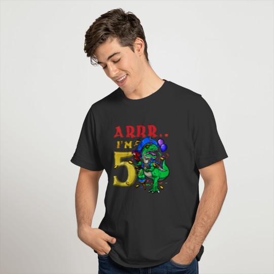 5th Birthday Dinosaur Pirate T Shirts
