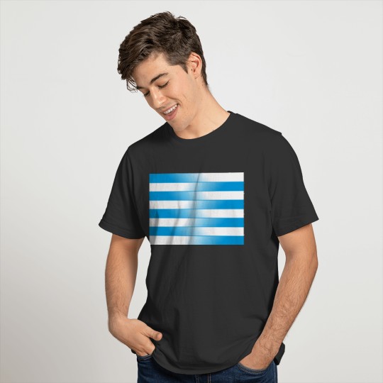 Blue and white strips graphic T Shirts