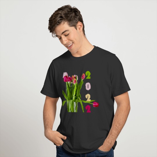 new year with tulip T-shirt