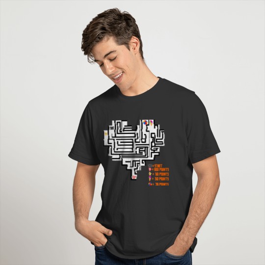 labyrinth heart game with points T-shirt