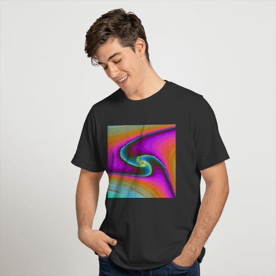 Orange and Purple Triswirl Fractal Design T-shirt