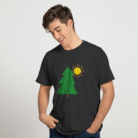 Cute Tree and Sun Design for Kids T-shirt