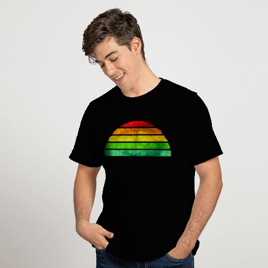 Grunge Rainbow Striped Half Circle (DDP) T Shirts