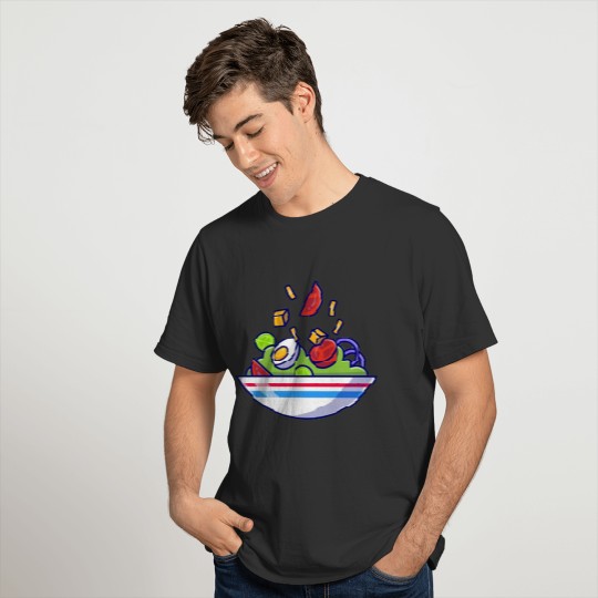 Vegetable salad with egg boiled in bowl T Shirts