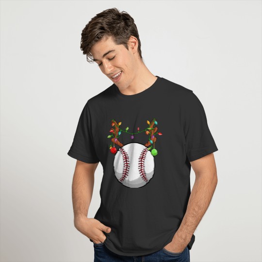 Baseball Ball Reindeer Christmas Ornaments Family T Shirts