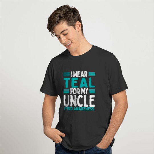 Teal Men Niece Veteran PTSD Awareness Uncle T Shirts