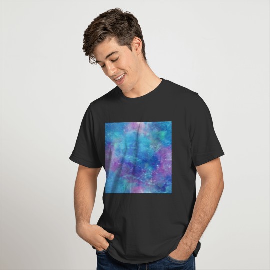 Blue Galaxy Painting T Shirts