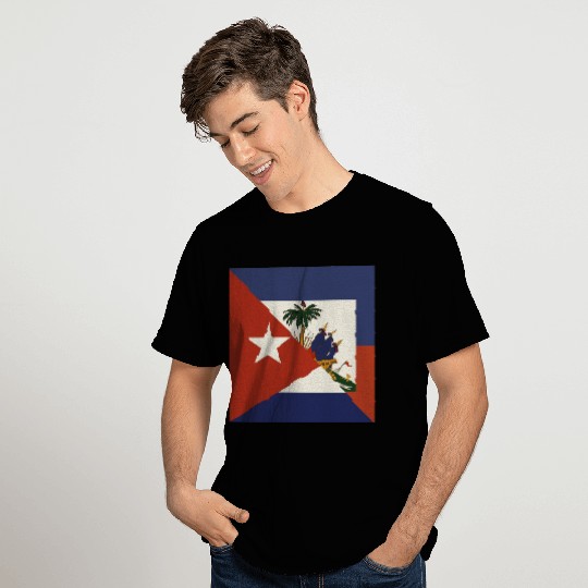 Half Haitian Cuban Flag | Haiti Cuba T Shirts