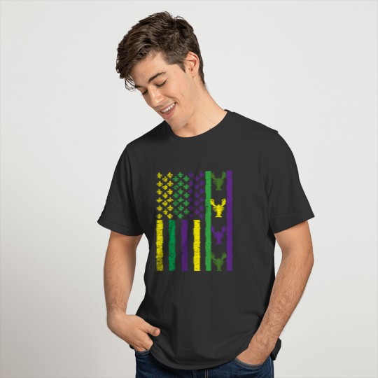 US Mardi Gras Flag - Celebration Outfit T-shirt