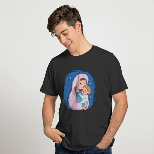Cute Virgin Mary and Jesus T Shirts