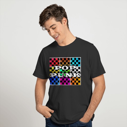 Pop Punk Emo Skater Colorful Chess T-shirt