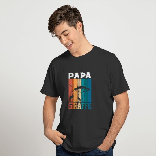 Retro Vintage Style Papa Giraffe - Funny Giraffe T-shirt