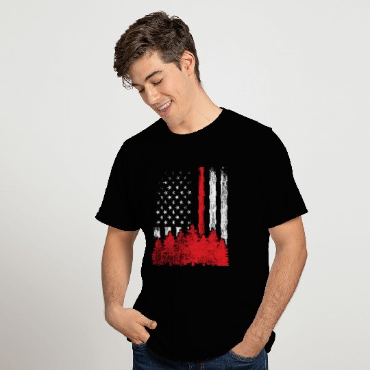 Thin Red Line American Flag Wildland Firefighter G T Shirts