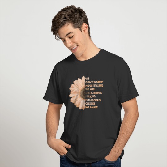 Being Strong Peach Flower Endometrial Cancer T-shirt