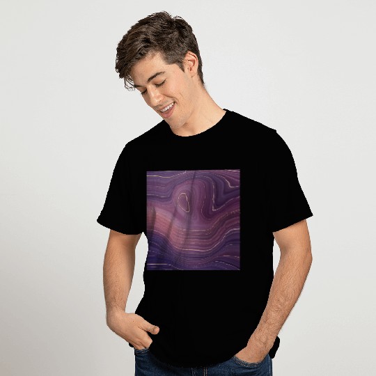 Violet Purple Rose Gold Agate Geode Luxury T Shirts