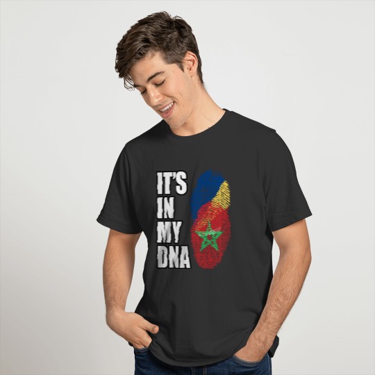 Seychellois And Moroccan Vintage Heritage DNA Flag T-shirt