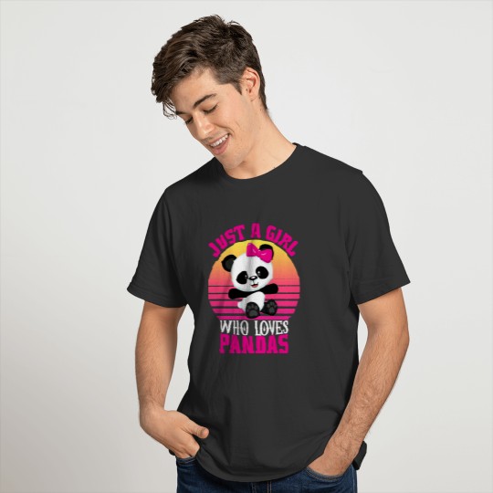 just a girl who loves pandas cute panda girls T-shirt