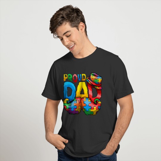 Proud Autism Dad Autism Awareness Day Father T-shirt