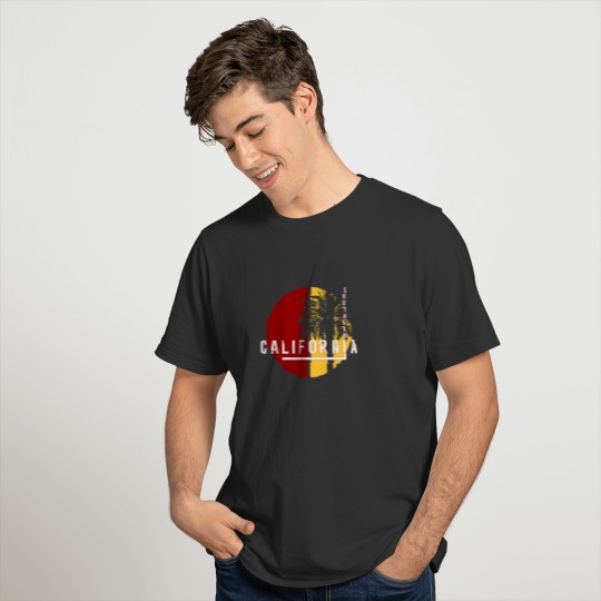 Southern California Stylish Palm Tree College T-shirt