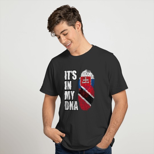 Slovak And Trinidad Tobago Vintage Heritage DNA Fl T-shirt