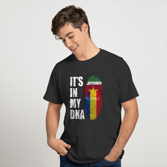 Surinamese And Romanian Vintage Heritage DNA Flag T-shirt