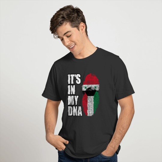 Syrian And Kuwaiti Vintage Heritage DNA Flag T-shirt