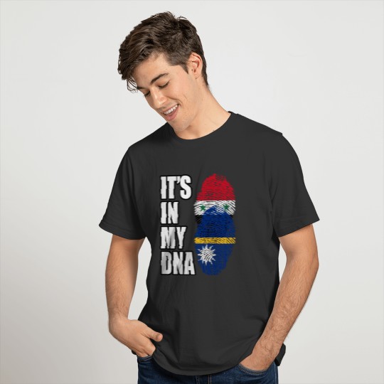 Syrian And Nauruan Vintage Heritage DNA Flag T-shirt