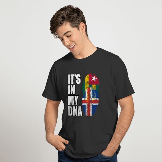 Togolese And Icelandic Mix Heritage DNA Flag T-shirt