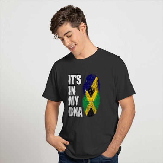 Tokelauan And Jamaican Mix Heritage DNA Flag T-shirt