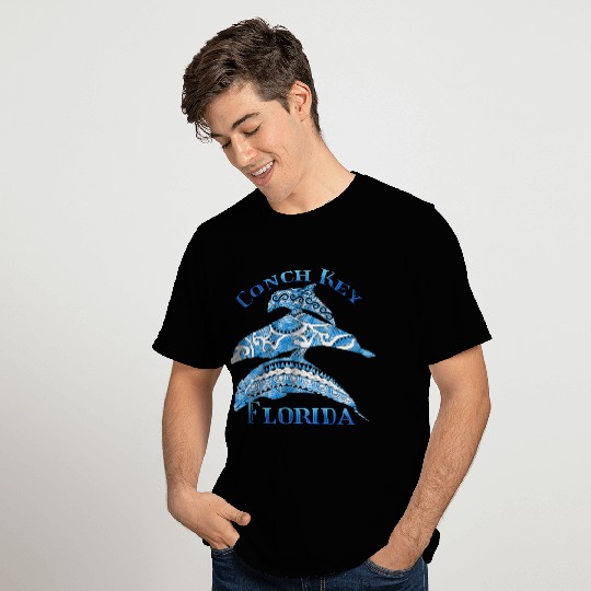 Conch Key Florida Vacation Tribal Dolphins T Shirts