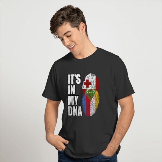 Tongan And Comoran Mix Heritage DNA Flag T-shirt
