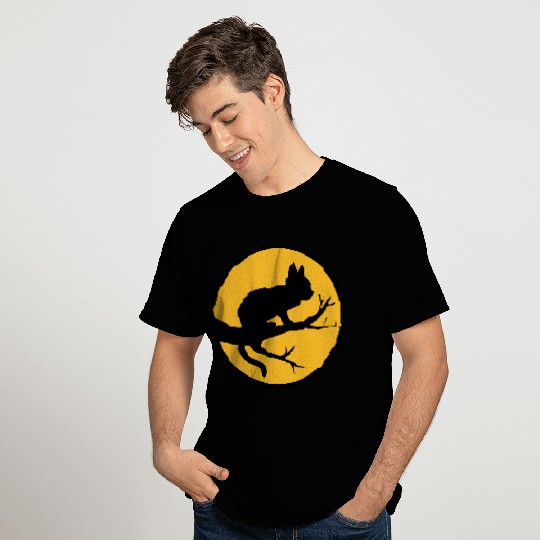 Black cat moon tree T Shirts
