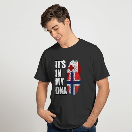 Tongan And Norwegian Mix Heritage DNA Flag T-shirt