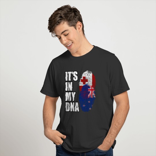 Tongan And New Zealand Mix Heritage DNA Flag T-shirt