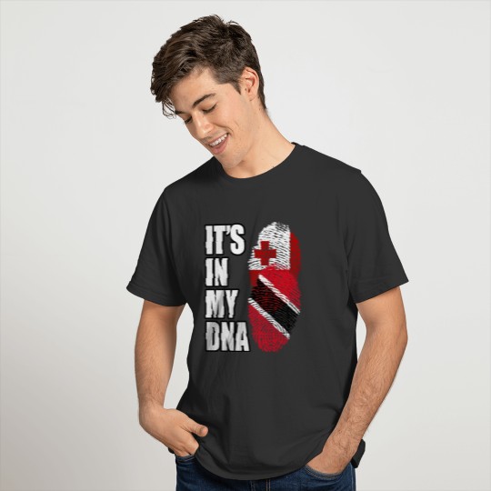 Tongan And Trinidad Tobago Mix Heritage DNA Flag T-shirt