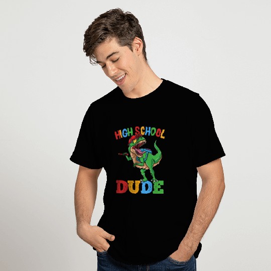 High School Dude T-Rex Dinosaur Boys T Shirts