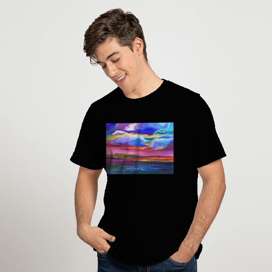 Colorful Sunset Landscape Painting T Shirts