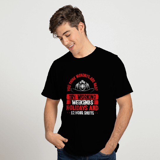 Firefighter Fire Hose Mask Night Shift Firemen T Shirts