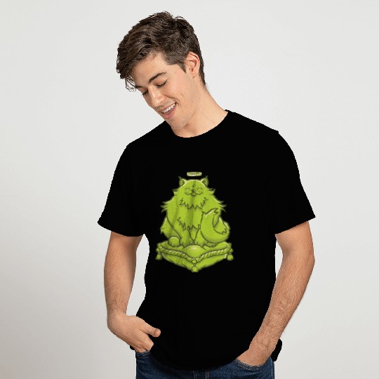 Green Buddha Cat T Shirts
