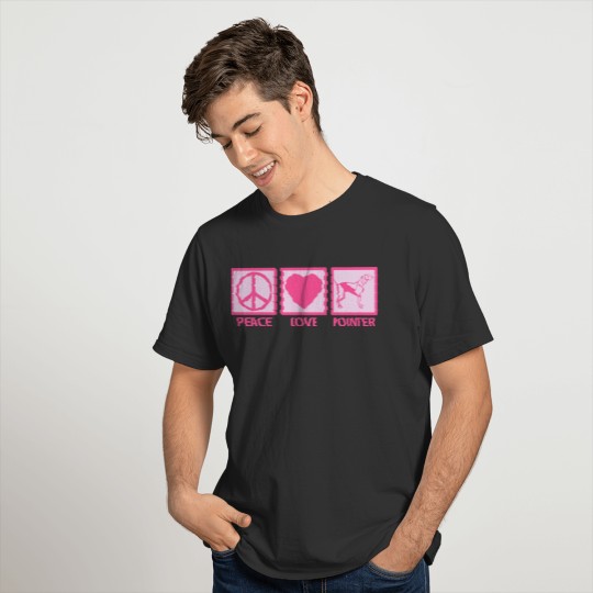 English Pointer Mom Pink Peace Love T Shirts