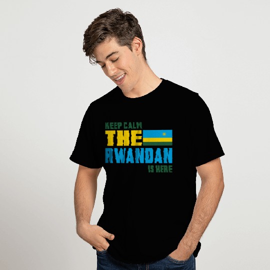 Keep calm Rwanda flag design T Shirts