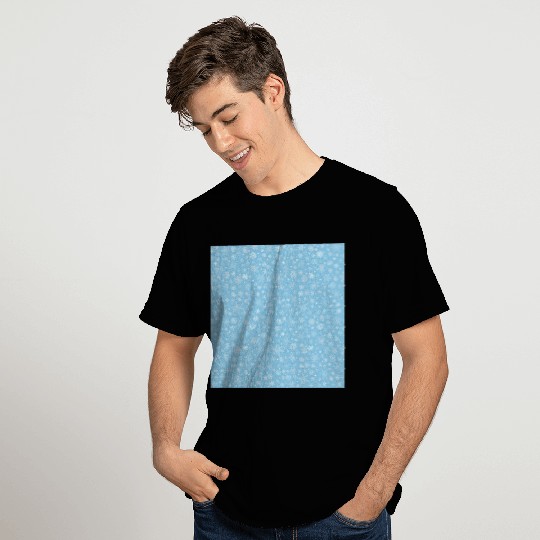 Blue Snowflakes Pattern T Shirts