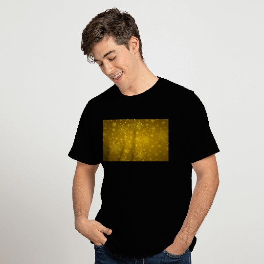 Beautiful Yellow Snowflakes Pattern T Shirts