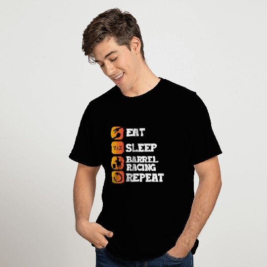 Eat Sleep Repeat Barrel Racing Western Riding T Shirts