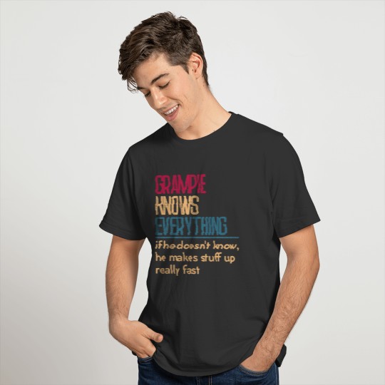 Grampie Know Everything Retro Vintages for Men Hus T Shirts